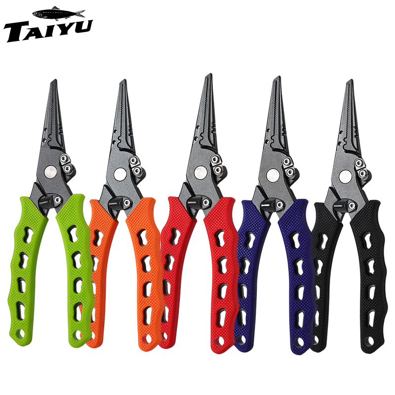 Fishing Line Cutter - TAIYU 5-Farbige Edelstahl-Angelzange mit Schnurabschneider und