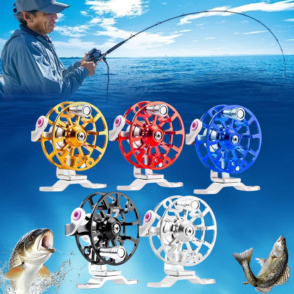 Ice Fishing Line - Mini Vollmetall-Angelrolle, tragbare Floß- und Eisangelrolle,